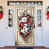 זול כיסויי דלתות חג המולד-וילונות קישוט לחג המולד עם הדפס שטוח דו-ממדי של סנטה קלאוס וזר חג המולד לכניסה לבית, סלון, חדר שינה, קישוט קיר פנימי וחיצוני