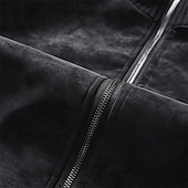 economico Giacca in ecopelle-Per uomo Giacca in Ecopelle Giacca da Biker Giacca da Moto Vacanza Quotidiano Antivento Caldo Tasca Primavera Autunno Semplice Moda Classico Collo alla coreana Regolare Nero Grigio Giacca