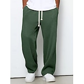  Męskie Spodnie dresowe z prostymi nogawkami Spodnie waflowe Ściągana na sznurek Siateczka Oddychający Pełna długość Codzienny Prosta Ciemnobrązowy Czarny Średnio elastyczny