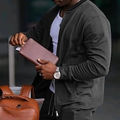 economico giacca sportiva-Per uomo Giacca Leggera Giacca Casual Vacanza Quotidiano Traspirante Tasca Primavera Autunno Blocco di colori Moda Classico Collo alla coreana Regolare Nero Giallo Rosso Blu marino Blu reale Giacca