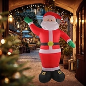 baratos Luzes de paisagem-1 peça 2,5m/8,2 pés natal verde mão em pé papai noel led inflável modelo de ar interior e exterior reunião pátio gramado atmosfera luz decorativa plugue eu/us/uk/au