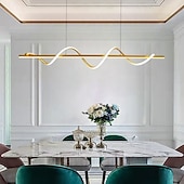 olcso Vonalvezetés-led függőlámpa 100 cm-es sziget lámpák szabályozható vonal dizájn alumínium stílusos minimalista festett felületek étkező konyhai lámpák 110-240v csak távirányítóval szabályozható