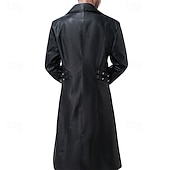 preiswerte Herren-Blazer &amp; -Anzüge-Herren Mantel Trenchcoat Langer Trenchcoat Urlaub Täglich Herbst Winter Kunstleder Winddicht Oberbekleidung Bekleidung Mode Klassisch Einfach Tasche Revers Einreihig