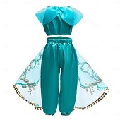 cheap Girl's Dress Up Costumes-Book Week 2026 Aladdin and the Magic Lamp Fairytale Princess Jasmine Theme Party Costume Dance Costumes Girls' Movie Cosplay Halloween Carnival Masquerade World Book Day Costumes