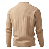 preiswerte Herren Strickjacke-Herren Strickjacke Kurzer Pullover Reißverschluss-Pullover Strickpullover Gerippt Stricken Normale Oberteile Reißverschluss Einfach Stehkragen Mode Klassisch Urlaub Alltagskleidung Bekleidung Herbst