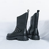 Χαμηλού Κόστους Φόρεμα μπότες-ανδρικές μπότες μόδας από PU δέρμα μεσαίου μεγέθους και αγκράφα | χοντρή σόλα για αστικό στυλ και ανθεκτικότητα