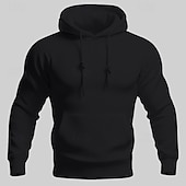 levne pánské základní mikiny s kapucí-Pánské Kapuce Černá Bílá Žlutá Světlá růžová Fialová Kapuce Bez vzoru Kapsy Sporty a outdoor Denní Dovolená Polyester Šik ven Základní Na běžné nošení Jaro Podzim Oblečení Mikiny s kapucí Mikiny