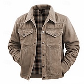 abordables Vestes en Jean-Homme Veste Décontractée Veste en Jean Vacances Quotidien Résistant à l&#039;usure Avec Poches Printemps Automne Uni Mode Classique Revers Régulier Marron Vert Bleu de minuit Veste