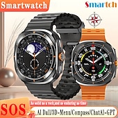 abordables Relojes inteligentes-HD8ultra Reloj inteligente 1.46 pulgada Smartwatch Reloj elegante Bluetooth Monitoreo de temperatura Podómetro Recordatorio de Llamadas Compatible con Android iOS Mujer Hombre Larga espera Llamadas