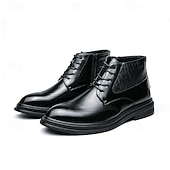 abordables Bottes de Costume-Bottes à lacets en similicuir marron pour hommes avec une silhouette moderne et élégante, idéales pour les environnements professionnels, les événements formels et les occasions décontractées élégantes