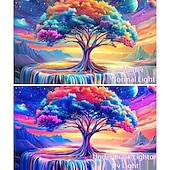 رخيصةأون Tapestries Blacklight-شجرة الحياة المتوهجة الجميلة، سماء كوكب، شلال، منظر طبيعي، نسيج معلق، جدار فني، نسيج كبير، جدارية ديكور، صورة خلفية، بطانية، ستارة، ديكور غرفة النوم، غرفة المعيشة، المنزل
