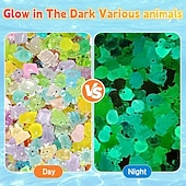 Χαμηλού Κόστους Γλυπτά-μίνι ζώα ρητίνης που φωσφορίζουν στο σκοτάδι, τσάντα μυστηρίου 50/100/200 τεμαχίων με μικροσκοπικές πάπιες, κουνέλια, γάτες, χελώνες και άλλα, χειροτεχνίες DIY, κήπος με νεράιδες, διακόσμηση σπιτιού,