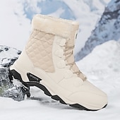 baratos Inverno e botas de neve-Botas de neve masculinas acolchoadas à prova d'água com gola de pele, calçados casuais quentes para caminhada ao ar livre no inverno