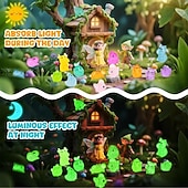 Χαμηλού Κόστους Γλυπτά-μίνι ζώα ρητίνης που φωσφορίζουν στο σκοτάδι, τσάντα μυστηρίου 50/100/200 τεμαχίων με μικροσκοπικές πάπιες, κουνέλια, γάτες, χελώνες και άλλα, χειροτεχνίες DIY, κήπος με νεράιδες, διακόσμηση σπιτιού,