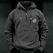 economico Felpa Tattica-Per uomo Felpa con cappuccio Felpa con cappuccio e zip corta Felpa con cappuccio tattica Nero Verde militare Borgogna Blu marino Blu Reale Con Cappuccio Semplice Cerniera Sport &amp; Outdoor Casuale