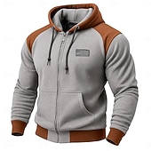 abordables Hoodie Tactique-Homme Sweat à capuche Sweat à capuche zippé intégral Sweat à capuche en polaire Sweat à capuche tactique Noir bleu marine Kaki Gris Clair À capuche Uni Fermeture éclair Sport &amp; Loisir Occasionnel