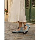 abordables Sandalias planas de mujer-Zapatos planos vintage con cordones para mujer: bailarinas casuales de gamuza hueca retro para uso diario