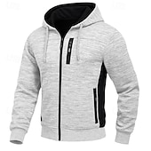 abordables Hoodie Tactique-Homme Sweat à capuche Sweat à capuche zippé intégral Sweat à capuche en polaire Sweat à capuche tactique Noir Blanche Vert Véronèse Rouge Bordeaux bleu marine À capuche Uni Fermeture éclair Sport