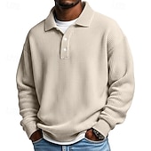 Herre Vaffel poloskjorter Golf skjorte Sport & Utendørs Avslappet Knaphul Langermet Gatemote Kul عادي Klassisk Stil Med Tekstur Høst Vår & Vinter Normal Aprikos Hvit Lysegrønn Militærgrønn Rød Navyblå billige Klassisk poloskjorte for menn-Herre Vaffel poloskjorter Golf skjorte Sport & Utendørs Avslappet Knaphul Langermet Gatemote Kul عادي Klassisk Stil Med Tekstur Høst Vår & Vinter Normal Aprikos Hvit Lysegrønn Militærgrønn Rød Navyblå