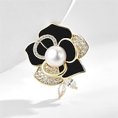 preiswerte Anstecker und Broschen-Broschen Klassisch Blume Mode Niedlich Brosche Schmuck Schwarz Weiß Für Hochzeit Party Geschenk Verlobung Abschlussball Festival