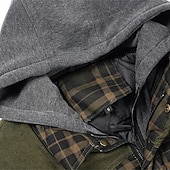 economico Gilet Puffer da Uomo-Per uomo Gilet imbottito Gilet Vacanza Quotidiano Data Moda Casual Autunno Inverno Tasca Poliestere Caldo Confortevole Plaid Cerniera Con Cappuccio Vestibilità regolare Rosso Verde Verde militare