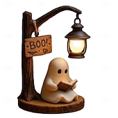 economico Halloween al chiuso-Simpatica lanterna da lettura a forma di fantasma - lampada da lettura a forma di fantasma di Halloween in resina 3D con luce calda a LED, lampada da lettura a forma di fantasma, lampada decorativa da