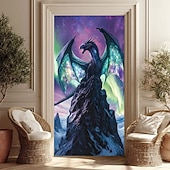 Недорогие Настенные гобелены-Гобеленовое покрытие для двери, наружные баннеры, дракон, 3D фэнтези, спальня, гостиная, общежитие, комната для подростков, украшения для студенческого общежития, фон для двери