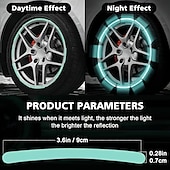 olcso Járműszolgáltatás-20 db fényvisszaverő keréktárcsa matrica – sötétben világító biztonsági matricák autókra, motorkerékpárokra &amp;kerékpárok