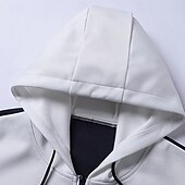 economico Felpe di base-Per uomo Felpa con cappuccio Felpa con cappuccio a zip intera Rosso bordeaux Nero Blu marino Cachi Grigio chiaro Con Cappuccio Semplice Patchwork Blocco di colore Sport &amp; Outdoor Casuale Quotidiano