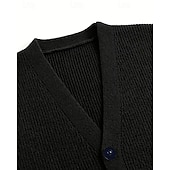 Χαμηλού Κόστους ανδρικό πουλόβερ γιλέκο-Ανδρικά Πουλόβερ γιλέκο Φόρεμα πουλόβερ Γιλέκο Πλεκτά Γιλέκο ζακέτα Κοτλέ Πλέκω Κανονικά μπλουζάκια Κουμπιά Σκέτο Λαιμόκοψη V Μοντέρνα Κλασσικό Διακοπές Καθημερινά Ρούχα Ρούχα Φθινόπωρο Χειμώνας Μαύρο