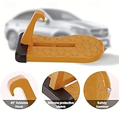 お買い得  車両サービス-ルーフアクセス用の折りたたみ式アルミ製ドアステップ - ポータブルな車両ペダルラダーは、ほとんどの車、SUVに適合します。 &amp;トラック、暗い色