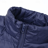 economico Piumini e parka da uomo-Per uomo Cappotto Invernale Giacca imbottita Tasca Poliestere Vacanza Abbigliamento quotidiano Data Regolare Moda Casual Confortevole Calore Termico Autunno Inverno Colore Solido / Tinta Unita Nero