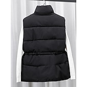 billige Vest-Dame Uformell jakke Bekvem Pustende Lomme Knapper Fritid عادي Feriereise Gate Avslappet Dagligdagstøy Enkeltkneppet Kort Høy krage Normal Ermeløs Yttertøy Svart Beige kaffe Vår Høst