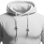 levne pánské základní mikiny s kapucí-Pánské Kapuce Černá Bílá Žlutá Světlá růžová Fialová Kapuce Bez vzoru Kapsy Sporty a outdoor Denní Dovolená Polyester Šik ven Základní Na běžné nošení Jaro Podzim Oblečení Mikiny s kapucí Mikiny