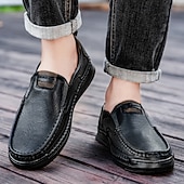 tanie Buty casual slip-on-Brązowe mokasyny męskie – klasyczne i wygodne, wsuwane buty do jazdy samochodem z ręcznie szytymi detalami, idealne do noszenia na co dzień, w biurze i w biznesie