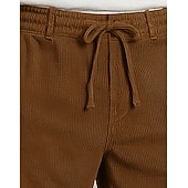 economico Sciolto-Per uomo Pantaloni in velluto a coste Pantaloni Pantaloni Eleganti Pantaloni Larghi Coulisse Tasca Frontale Semplice Comodità Lunghezza intera All&#039;aperto Casa Feste Vacanza Moda Nero Blu marino