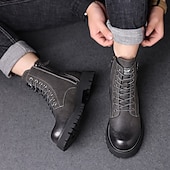 tanie Buty robocze-Wytrzymałe buty robocze męskie – antypoślizgowe skórzane obuwie ochronne z amortyzującą podeszwą do prac budowlanych, ogrodniczych i na zewnątrz