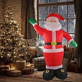 baratos Luzes de paisagem-1 peça 2,5m/8,2 pés natal verde mão em pé papai noel led inflável modelo de ar interior e exterior reunião pátio gramado atmosfera luz decorativa plugue eu/us/uk/au