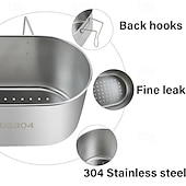 halpa Isot ja pienet matkalaukut-ruostumattomasta teräksestä valmistettu viemärisuodatin, keittiön viemärisuodatin rei'itetyllä verkolla, kestävä soikea monitoiminen astianpesukone ruokajätteen suodattamiseen ja hedelmien tai