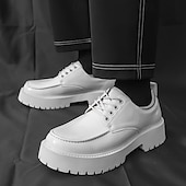 economico Scarpe Oxford-scarpe oxford nere lucide da uomo – scarpe eleganti stringate in vernice con suola spessa per feste serali, moda gotica, concerti e occasioni speciali