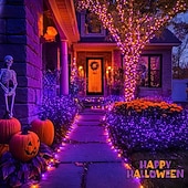 voordelige Halloween-verlichting-1 stuk zonne-lichtsnoer Halloween buitendecoratie IP65 waterdicht zonne-sprookjesachtige twinkelende lichtjes 8 verlichtingsmodi geschikt voor Halloween, Kerstmis, feest, boom, bruiloft, tuin, balkon,