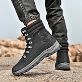 tanie Buty trekingowe-Męskie buty sportowe z wysoką cholewką ze skóry syntetycznej, do noszenia na co dzień | podeszwa antypoślizgowa do wędrówek pieszych i codziennego noszenia