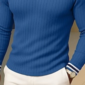 preiswerte Basic-T-Shirts-Herren T-Shirt Langarm V Ausschnitt Henley Sommer Frühling Herbst Einfach Zeitgenössisch Modern Lässig Farbblock Knöpfe Basic Heim Straße Lässig Blau Grün Violett Top T-Shirt für Herren