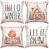 Недорогие рождественское постельное белье-рождественские наволочки, пряничный человечек &amp;Декоративные подушки с алфавитным принтом, праздничные подушки для дивана &amp;домашний декор