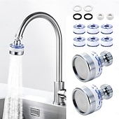 ieftine Gadgeturi de Baie-bucătărie universală rotativă la 360 de grade &amp;Purificator de apă pentru robinet de baie - Pachet de 2 robinete cu filtru de apă pentru chiuvetă cu 6 cartușe de filtrare - elimină clorul, fluorul și