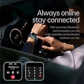 ieftine Ceasuri Smart-Ceas inteligent TK50 cu Bluetooth, ecran HD 1.72, monitor de fitness, impermeabil IP68, tensiune arterială, oxigen, ritm cardiac, ceas inteligent