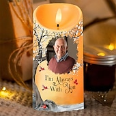 preiswerte Erinnerungsgeschenk-Personalisierte LED-Gedenkkerze mit individuellem Foto, Beileidsgeschenke für den Verlust geliebter Menschen, elegantes Erinnerungslicht für die Dekoration des Schlafzimmers zu Hause, Hommage an