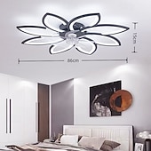 billiga Takfläktlampor-takfläkt med fjärrkontroll för belysning, svart modern blommig takfläkt med belysning, lågprofils infälld takfläkt för kök sovrum vardagsrum