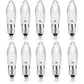Χαμηλού Κόστους LED Λάμπες Globe-Λάμπα κεριού e10 34v 3w με ανταλλακτική λάμπα 7 σημείων καύσης 30lm ζεστό λευκό 2700k e10 λάμπα κεριού για φωτιστικά καμάρες χριστουγεννιάτικα δέντρα σε κορδόνι 10 τεμάχια