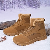 economico Stivali invernali e neve-scarponi da trekking caldi e impermeabili da uomo con fodera in pelliccia, suola antiscivolo, scarpe da trekking e da campeggio all'aperto